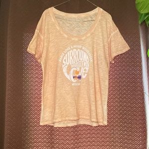Knit Riot WoodStock Orange Wash T Shirt Sz XS